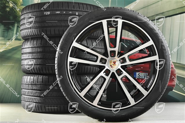 22-inch Sport Design summer wheel set, wheel rims 10J x 22 ET48 +11,5J x 22 ET61 + NEW Pirelli summer tyres 285/40 R22 + 315/35 R22, Platin Silver