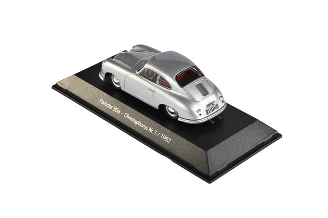 Modellauto Porsche 356, Christophorus No. 1, 1952, silber, Maßstab 1:43