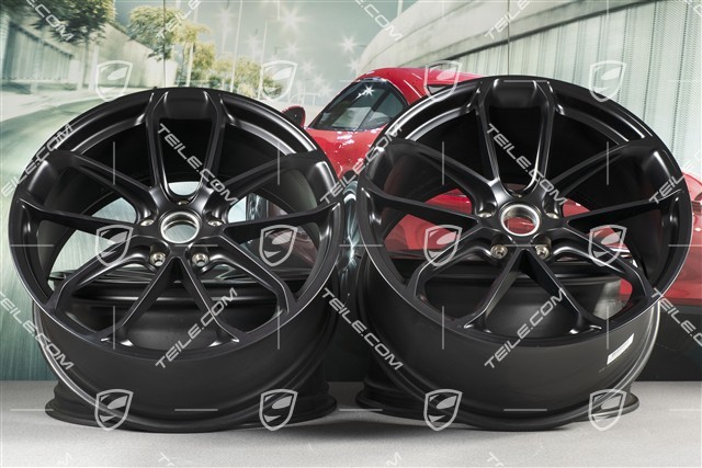 22" felgi GT, komplet, 10,5J x 22 ET49 + 11,5J x 22 ET52, czarny satynowy półmat