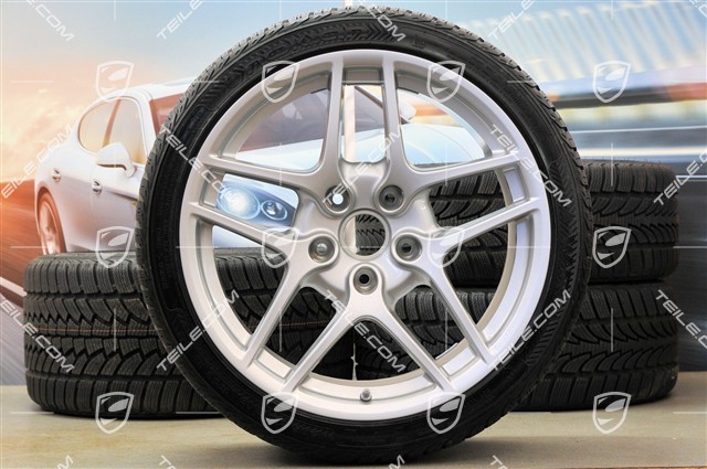 19" Komplet kół zimowych Carrera S II, felgi 8J x 19 ET57 + 11J x 19 ET 51 + NOWE opony zimowe 235/35 R19 + 295/30 R19, czujniki RDK 433MHz