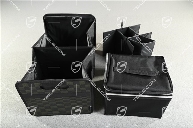 Faltbare Kofferraumbox / Kofferraumtasche Pascha Schwarz / Olive Neo inkl. Flascheneinsatz + Kühltascheneinsatz