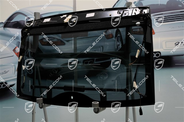 Heckscheibe, Dämglass im Fond, metallbedampft, Antenne im Heckspoiler