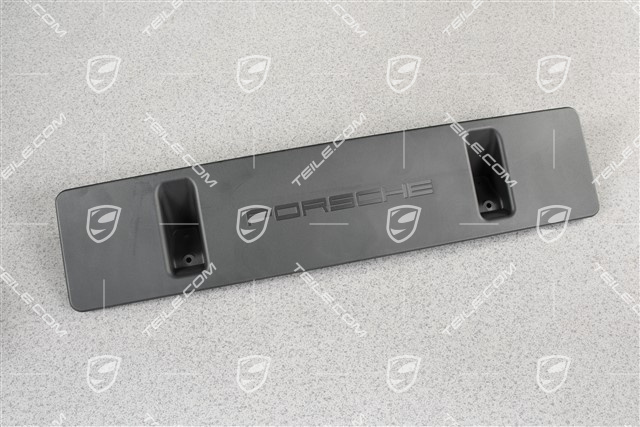 Front bumper number / Licence plate support, large, Black, Turbo