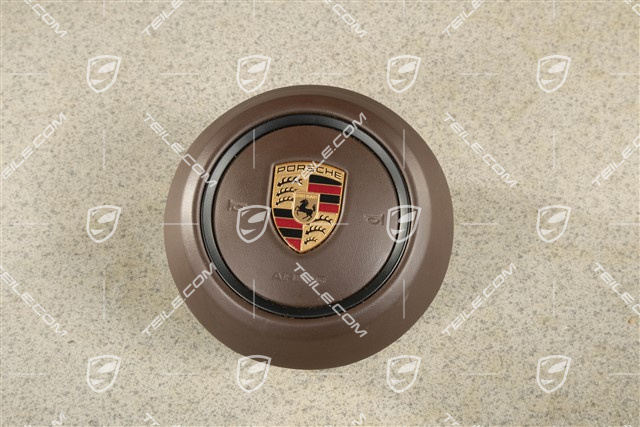 Airbag unit, leather, Black/Truffle brown