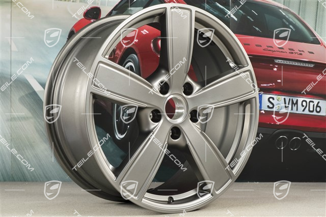 20" Felgensatz Cayenne Sport Classic Komfort, 9J x 20 ET50 + 10,5J x 20 ET64, Platinum Seidenmatt
