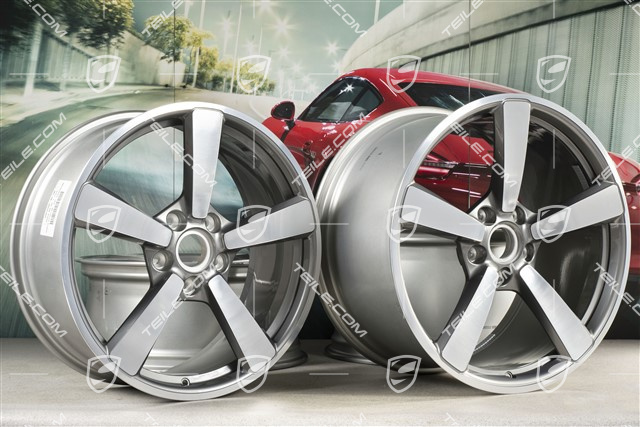 20+21" Komplet felg Carrera Exclusive, felgi: przednie 8,5J x 20 ET53 + tylne 11,5J x 21 ET67, platynowy srebrny