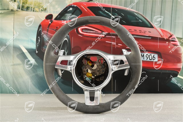 Sportlenkrad, GT3, Alcantara, PDK-Getriebe, Schwarz/Platingrau, leichte Gebrauchspuren