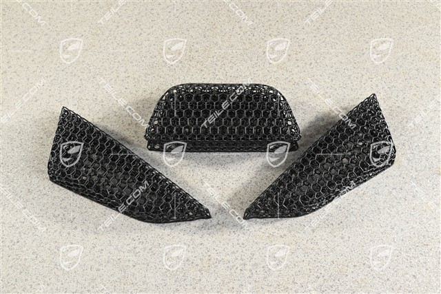 Farbige Designelemente in Gitterstruktur in Schwarz, 3D-Druck Bodyform Vollschalensitz