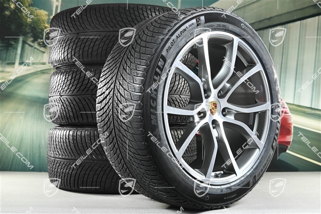 21-inch Cayenne COUPE Exclusive Design winter wheel set, rims 9,5J x 21 ET46 + 11,0J x 21 ET49 + Michelin Pilot Alpin 5 SUV winter tyres 285/45 R21 + 305/40 R21, with TPMS