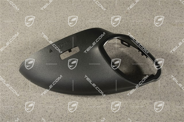 Spiegelgehäuse / Spiegel, Blende unten mit Loch für licht , Schwarzmatt, L