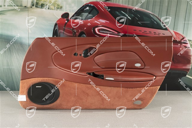 Tapicerka drzwi z blendą airbaga, Sound pakiet Bose, skóra, Boxster red, L