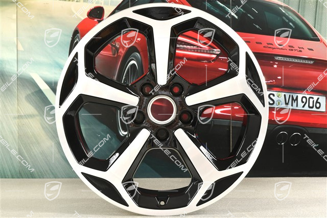 20" Felge Offroad Design, 11J x 20 ET60, schwarz hochglanz mit glanzgedrehter Stirnfläche