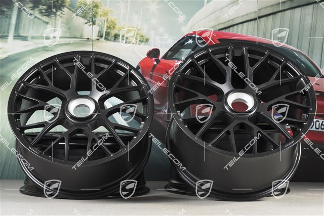 20-inch Wheels set Turbo S, central locking, 8,5J x 20 ET51 + 11J x 20 ET59, black satin mat