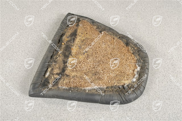 Notsitzkissen, Raffleder, Schwarz, L