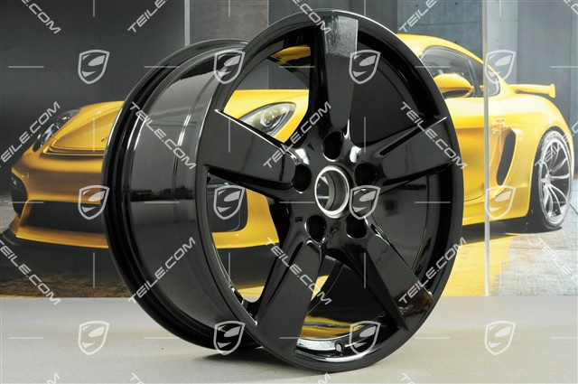 19" Cayman S Felgensatz, 8J x 19 x ET 57 + 9,5J x 19 x ET 45, schwarz hochglanz