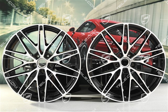 22" Macan RS Spyder Design Felgensatz, 9J x 22 ET29 + 11J x 22 ET47, schwarz hochglanz