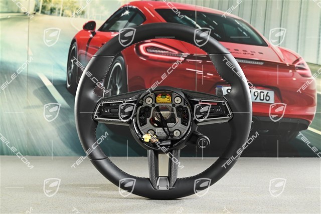 Sportlenkrad, Multifunktion, CARBON, für Fahrzeuge mit Sport Chrono Paket, Leder, schwarz, Nähte in Silvershade