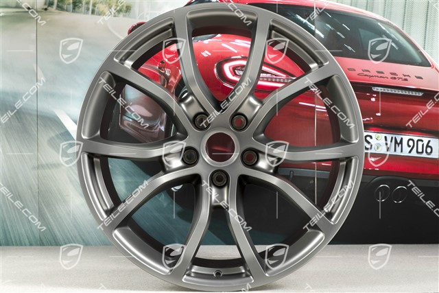 21-inch wheel rim set Cayenne Exclusive Design, 11J x 21 ET49 + 9,5J x 21 ET46, for Cayenne Coupé, Platinum satin matt