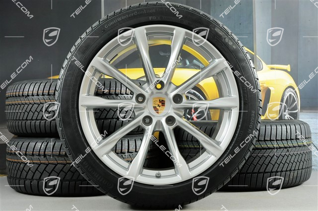 19" Boxster S koła zimowe komplet, felgi 8J x 19 ET57 + 10J x 19 ET45 + NOWE opony zimowe Continental WinterContact TS 830P 235/40 R19 + 265/40 R19