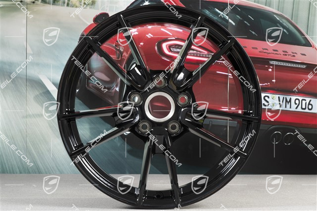 19+20" komplet felg Carrera, felgi: przednie 8,5J x 19 ET52 + tylne 11J x 20 ET66, czarny wysoki połysk