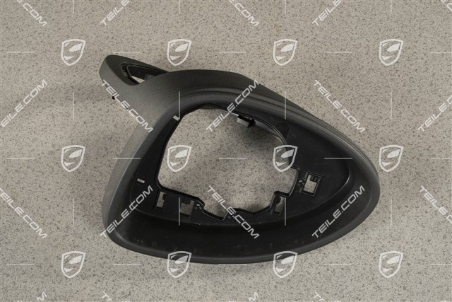 Spiegelgehäuse / Spiegel, Blende unten ohne Loch für licht , Schwarzmatt, L
