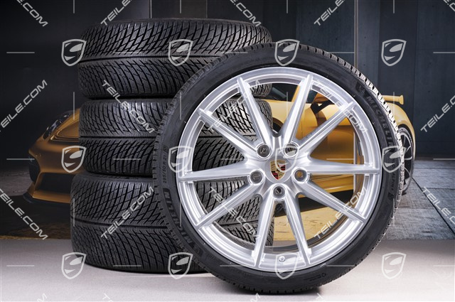 20"+21" koła zimowe Carrera S, komplet, felgi 8,5J x 20 ET53 + 11J x 21 ET66 + NOWE opony zimowe Michelin 245/35 R20 + 295/30 R21, z czujnikami ciśnienia