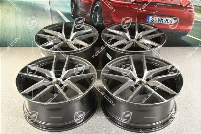 20-inch wheel rim set Macan S, 9J x 20 ET26 + 10J x 20 ET19, Titanium