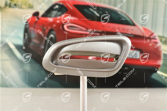 Cover trim / rosette for seat tilting handle / control button, Silvergrey Metallic, R