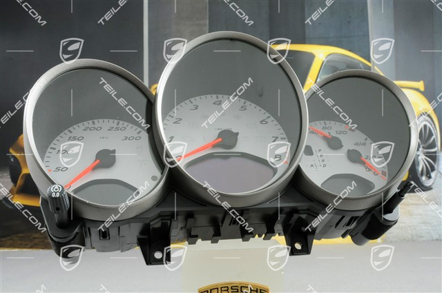 Instrument cluster complete, volcano grey, Boxster S / Cayman S, PDK Transmission