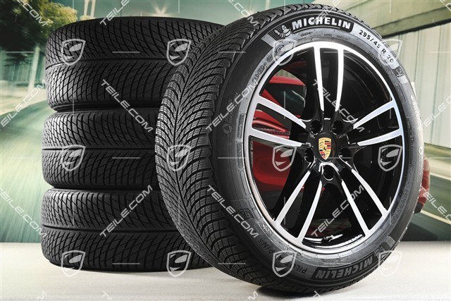 20" Cayenne Sport Winterräder Satz, Felgen 9J x 20 ET50 + 10,5J x 20 ET64 + NEUE Michelin Winterreifen 255/55 R20 + 295/45 R20, mit RDK-Sensoren