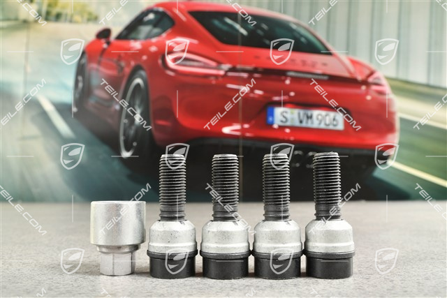 Diebstahlsicherung Radschrauben inkl. Adapter, Schwarz