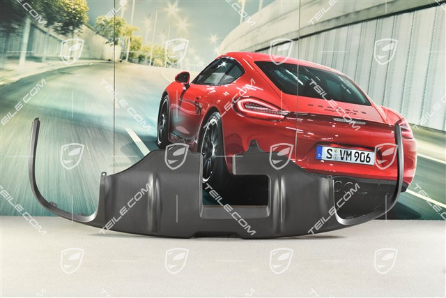 Rear bumper lower cover / diffuser / lower part trim with Trailer hitch,  Black matte