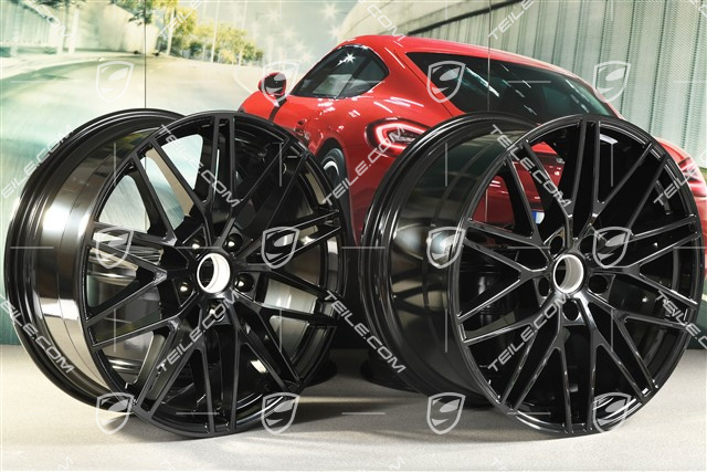 21-inch wheel rim set Cayenne RS Spyder Design, 11J x 21 ET49 + 9,5J x 21 ET46, black high gloss