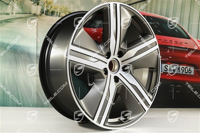 22-inch Macan Exclusive Design wheel rim set, 9J x 22 ET29 + 11J x 22 ET47, Turbonit