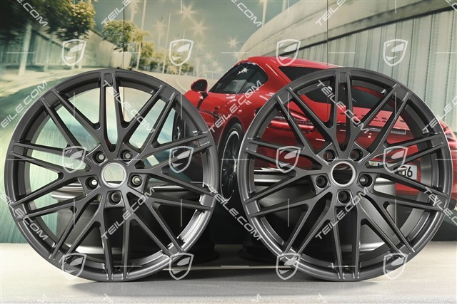 22" Macan RS Spyder Design wheel set, 9J x 22 ET29 + 11J x 22 ET47, vesuvio grey