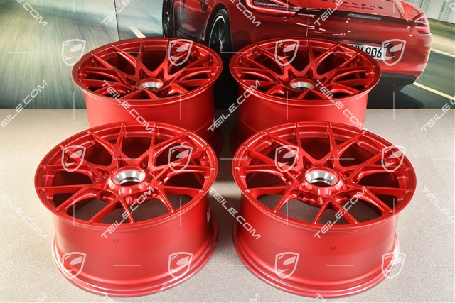 20"+21" GT3RS wheel rim set, alloy rims 10J x 20 ET45 + 13J x 21 ET31, Pyrored