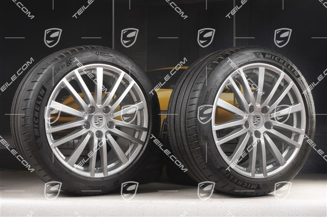 20-inch Panamera Design summer wheel set, rims 9,5J x 20 ET71 + 11,5J x 20 ET68 + Michelin summer tires 275/40 ZR20 + 315/35 ZR20, with TPM