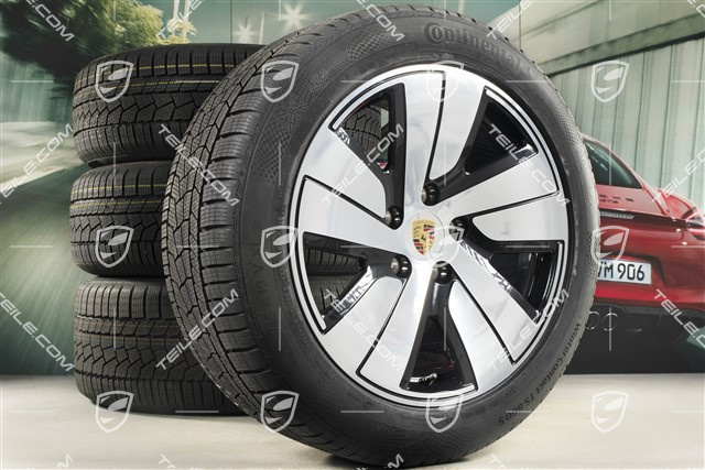 19" koła zimowe Taycan S, komplet, felgi 8J x 19 ET50 + 10J x 19 ET47 + NOWE opony zimowe Continental 225/55 R19 + 275/45 R19