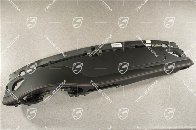 Schalttafelverkleidung, Oberteil, Leder, Schwarz/ Terrakotta