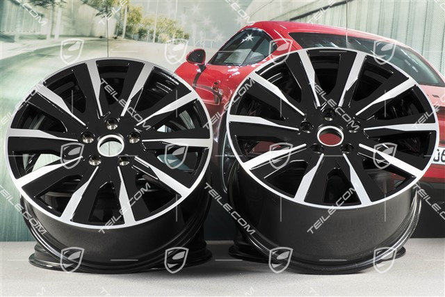 20-inch Taycan Tequipment Design wheel rim set, 9J x 20 ET54 + 11J x 20 ET60, black high gloss