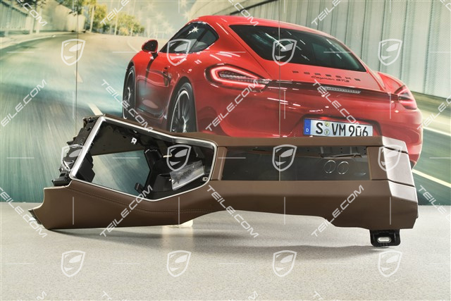 Konsola środkowa, skóra brązowa