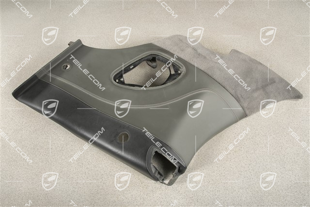 Tapicerka ściany bocznej / błotnika tylnego, skóra, czarny/stone grey, Cabrio, R