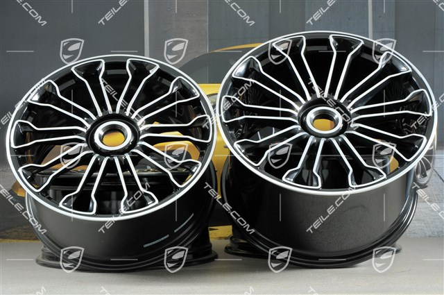 21"+20" komplet felg 918 SPYDER, centralna śruba, 12,5J x 21 ET57 + 9,5J x 20 ET57, schwarz hochglanz