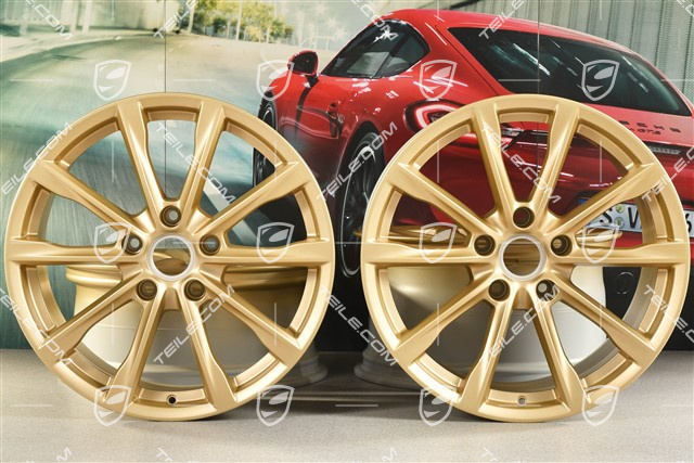 19-inch Boxster S wheel rim set, 8J x 19 ET57 + 10J x 19 ET45, aurum satin matt