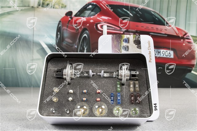 Pudełko z zapasowymi żarówkami i bezpiecznikami / 12V, do Porsche 944