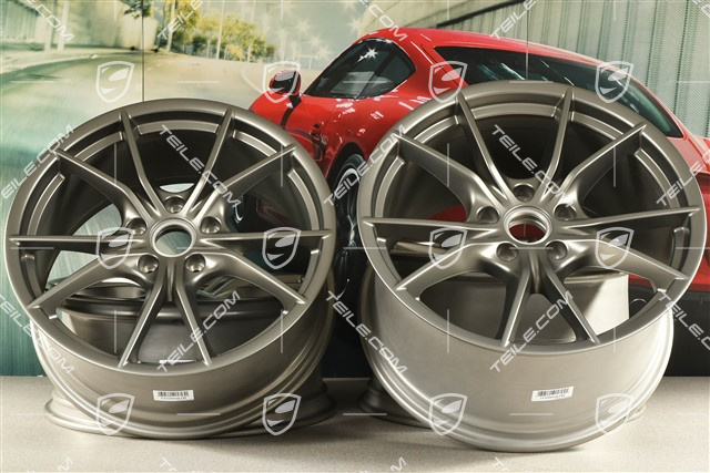 20-inch wheel rim set Carrera S IV, 8,5J x 20 ET49 + 11J x 20 ET56, for winter wheels, C4/C4S/GTS, Platinum satin-mat