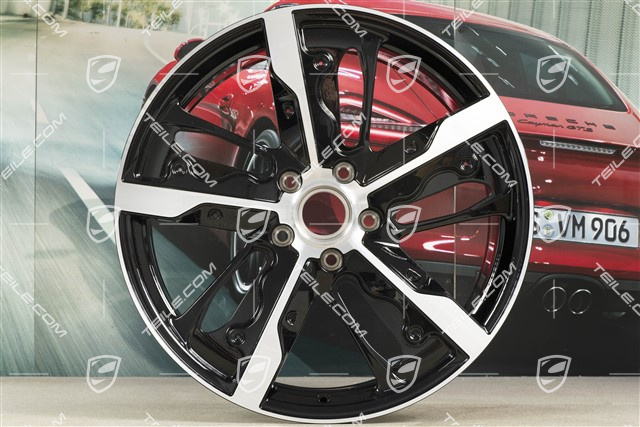 21" Felga Taycan Exclusive Design, 9,5J x 21 ET60, wersja Carbon (nie zawiera osłon karbonowych), przednia, R