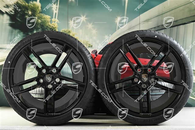 21" Exclusive Design Sommerräder Satz, Felgen 9,5J x 21 ET60 + 11,5J x 21 ET66 + NEUE Goodyear Eagle F1 Asymmetric 3 Sommerreifen 265/35 R21 + 305/30 R21, mit Carbon Aeroblades