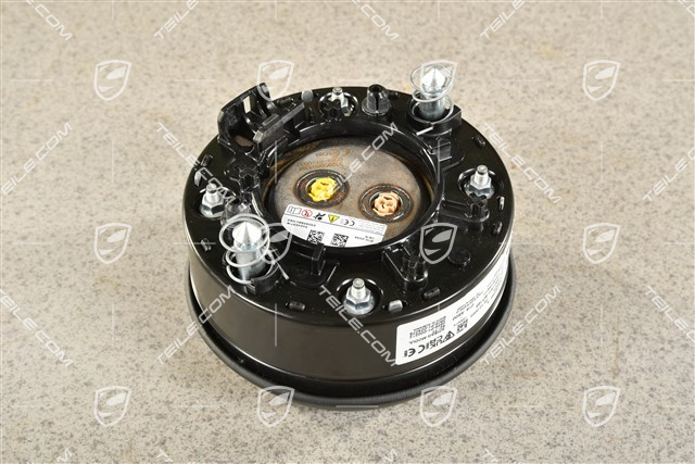 Poduszka bezpieczeństwa kierownicy, skóra, czarny/rhodium grey