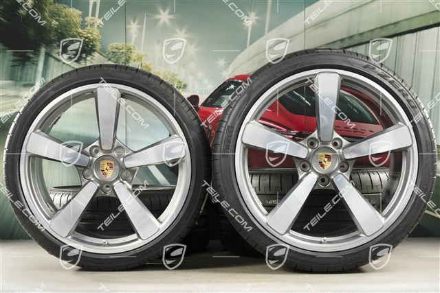20+21-inch summer wheel set Carrera Exclusive Design, rims 8,5J x 20 ET53 + 11,5J x 21 ET67 + NEW Pirelli summer tyres 245/35 R20 + 305/30 R21, with TPM